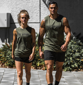 TBC Unisex Muscle Tank // Army Green - Apparel- GND Fitness