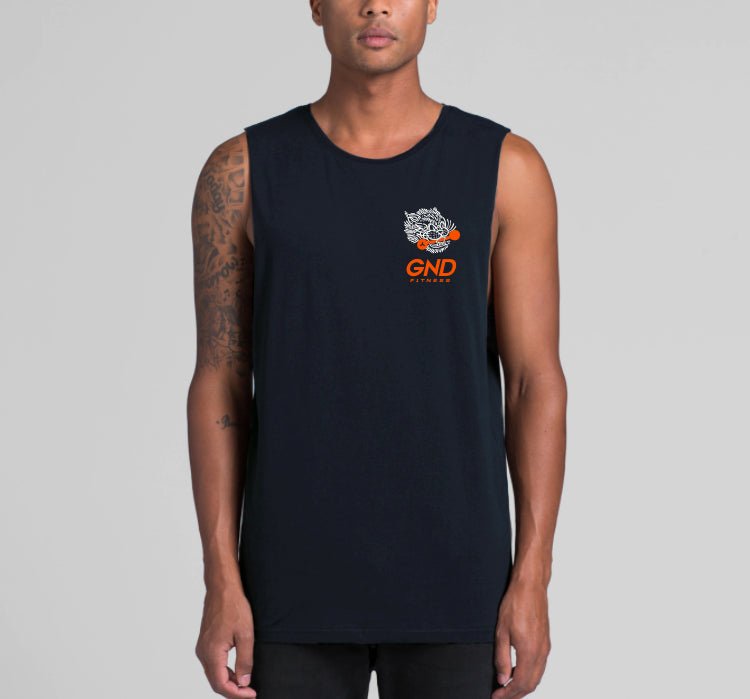 GND Big Cat Barbell Tank // Navy - Apparel- GND Fitness