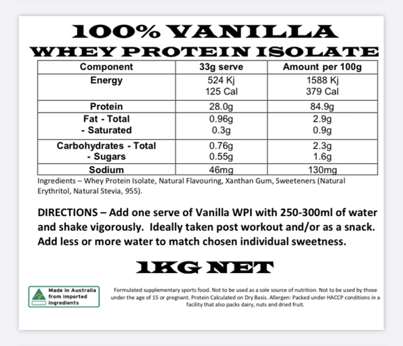 GND WPI Protein 1kg // Vanilla - Protein- GND Fitness