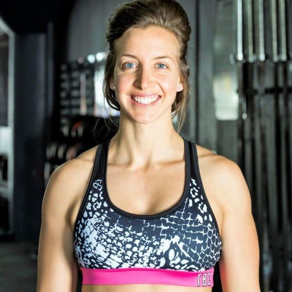TBC Racerback Sports Bra – Black & Pink - Apparel- GND Fitness