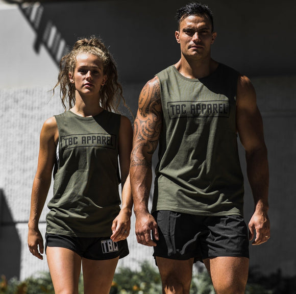 TBC Unisex Muscle Tank // Army Green - Apparel- GND Fitness